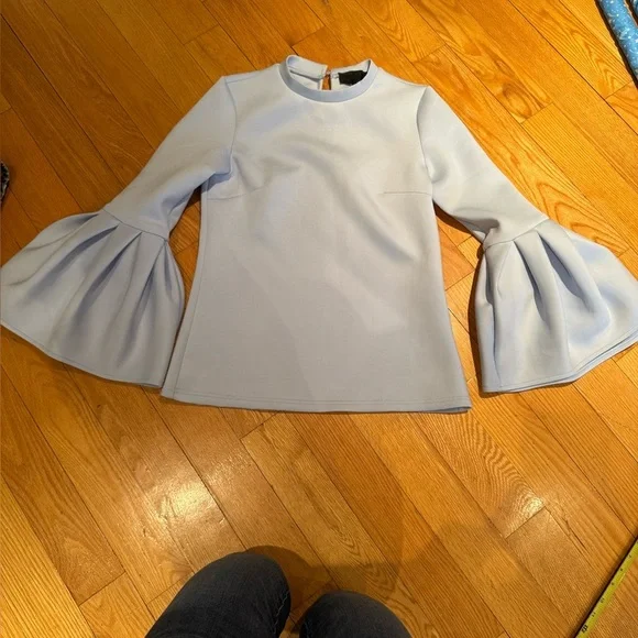 Blaque Label revolve  Powder Blue Scuba Bell Sleeve Top - Picture 3 of 13
